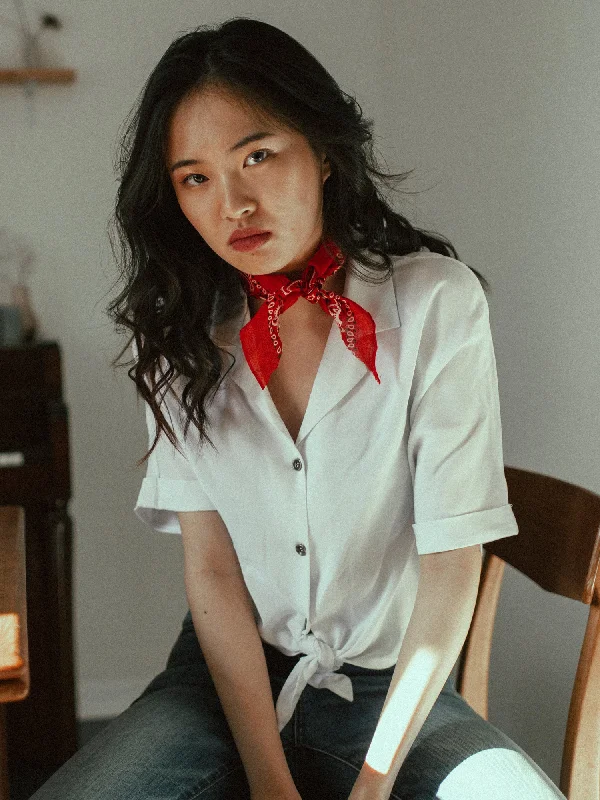 WOMENS CAMP TIE SHIRT - CLEARANCE-- Rayon Velvet Corduroy