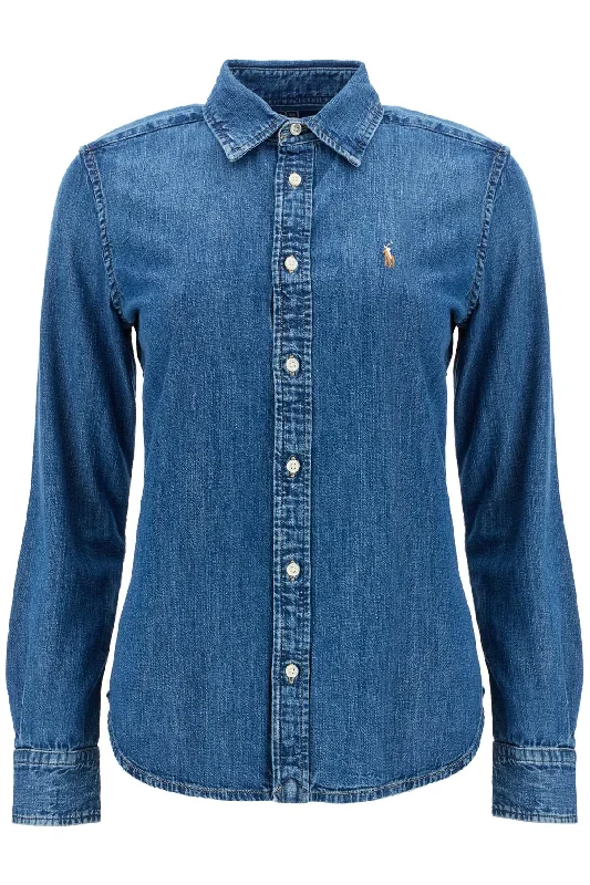 Slim Fit Denim Shirt-- Fleece Nylon Spandex