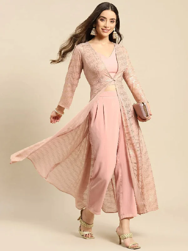 Women Solid Standard Powder Pink Jumpsuits & Sets Boho chic jumpsuit, Relaxed fit, Feminine, Stylish Women Solid Standard Powder Pink Jumpsuits & Sets Boho chic jumpsuit, Relaxed fit, Feminine, Stylish
