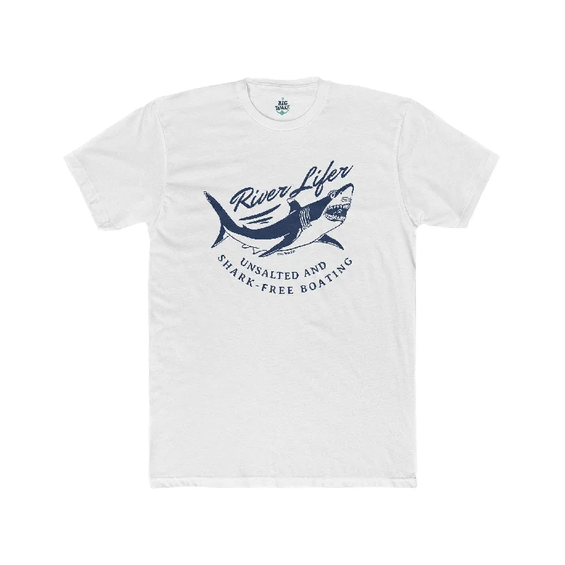 River Lifer Unsalted and Shark-Free Boating T-shirt-- Welt Pockets Slit Pockets