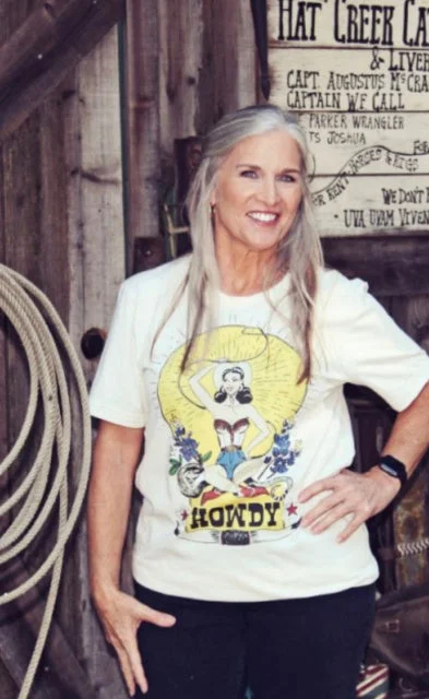 Original Cowgirl Clothing T-Shirts: Rockin' B Ranch Howdy-- Knit Fabric Woven Fabric Fleece Fabric