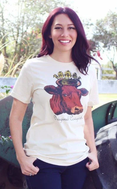 Original Cowgirl Clothing T-Shirts: Queen Of The Ranch-- Spandex Blend Rayon Blend Denim Blend
