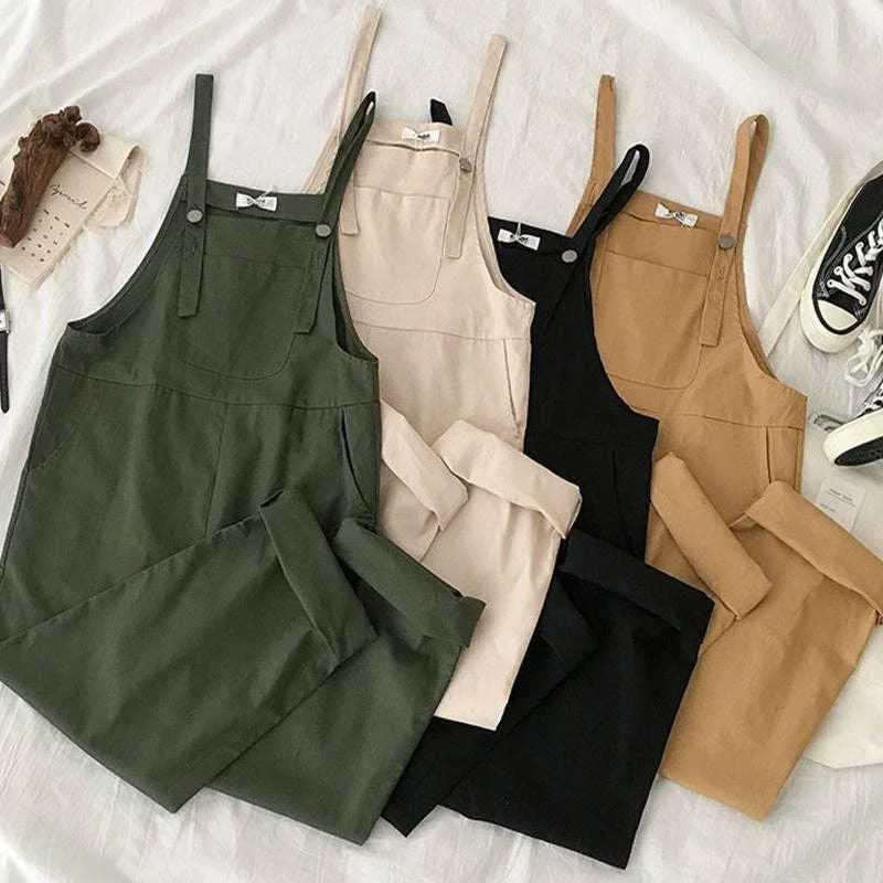 Solid Color Sleeveless High Waist Jumpsuit 9908 Loose fit jumpsuit, Casual, Comfortable, Stylish