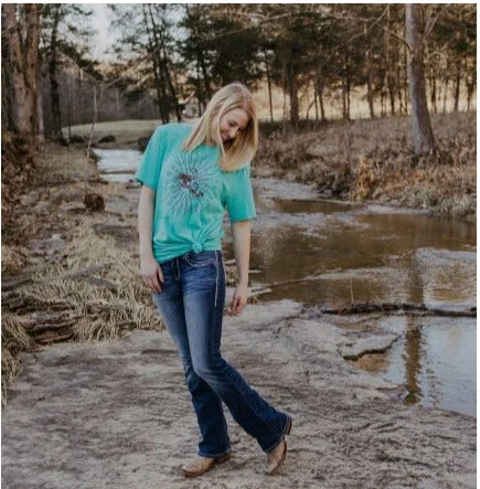 Original Cowgirl Clothing T-Shirts: Wild Horse Annie-- Notch Collar Peter Pan Collar Cowl Neck