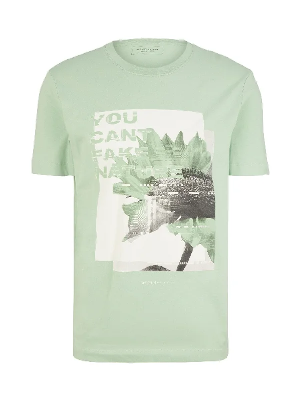T-Shirt mit Foto-Print-- Ribbed T-Shirt High Neck Heavyweight