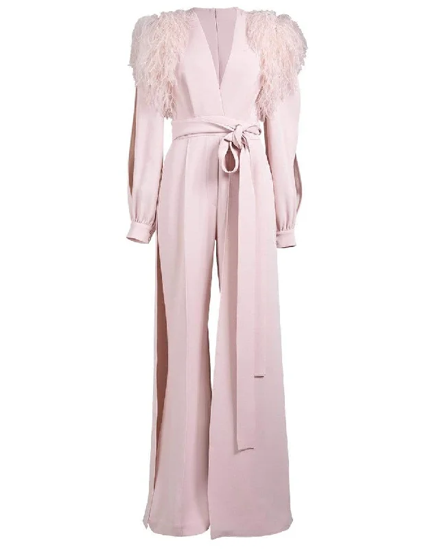 Crepe and Feather Jumpsuit Camo jumpsuit, Bold pattern, Trendy, Casual