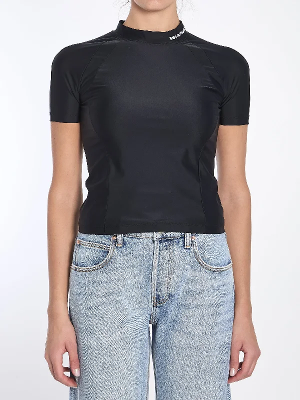 Rash Guard T-shirt With Logo-- Layered Multi-layer Single Layer
