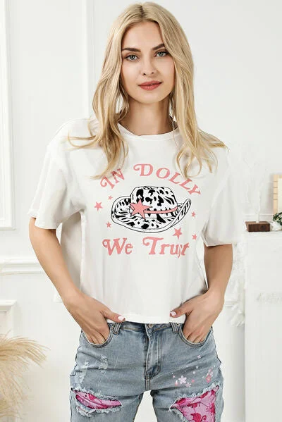 IN DOLLY WE TRUST T-Shirt-- Satin Blend Silk Blend Wool Blend