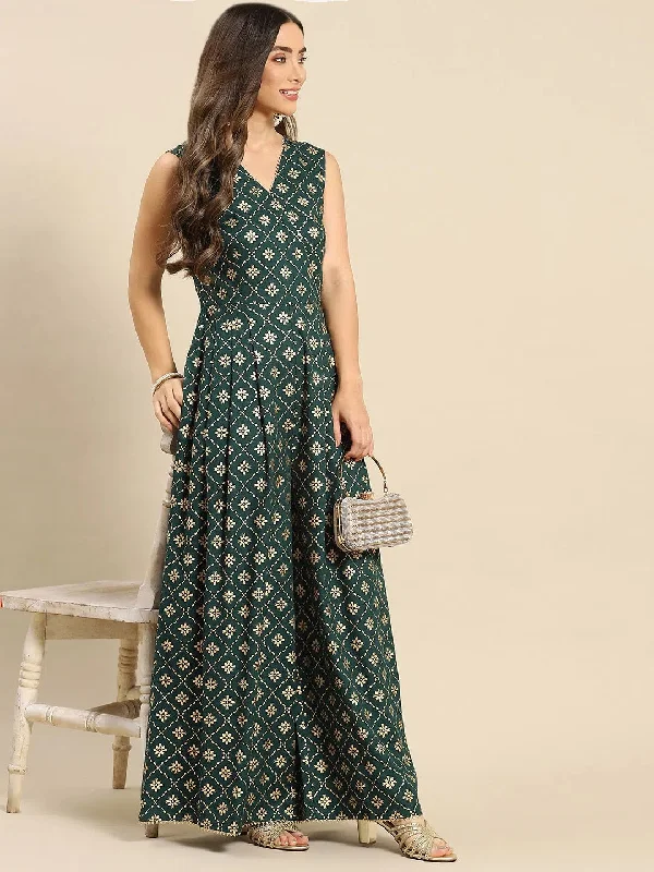 Women Solid Standard Bottle Green Jumpsuits & Sets Long sleeve jumpsuit, Fall fashion, Comfortable, Trendy