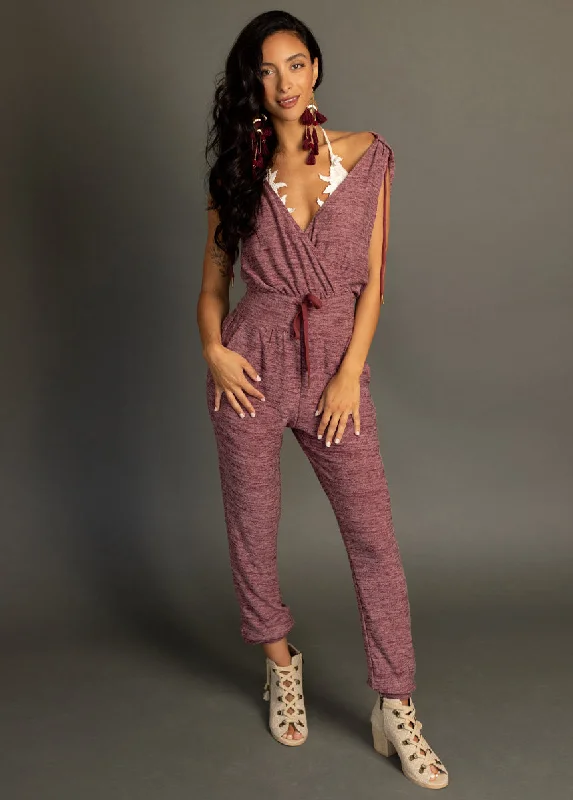 Baylee Jumpsuit in Heather Plum Bohemian style jumpsuit, Loose fit, Casual, Trendy