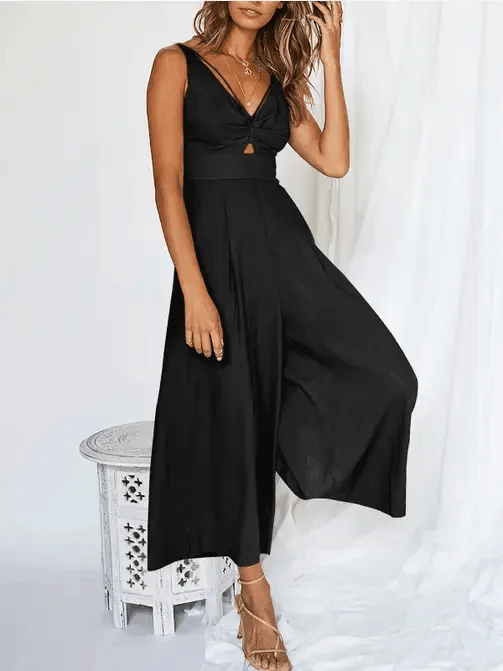 Ladies String Shoulder Overall Sleeveless Jumpsuit 2387# Long sleeve jumpsuit, Cozy, Trendy, Fall wear