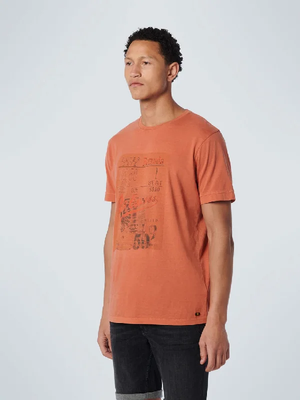 T-Shirt Crewneck Print Garment Dyed-- Thin T-Shirt Open Front Quick Dry