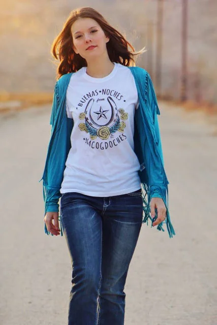 Original Cowgirl Clothing T-Shirts: Rockin' B Buenas Noches-- Print Jacquard Patchwork