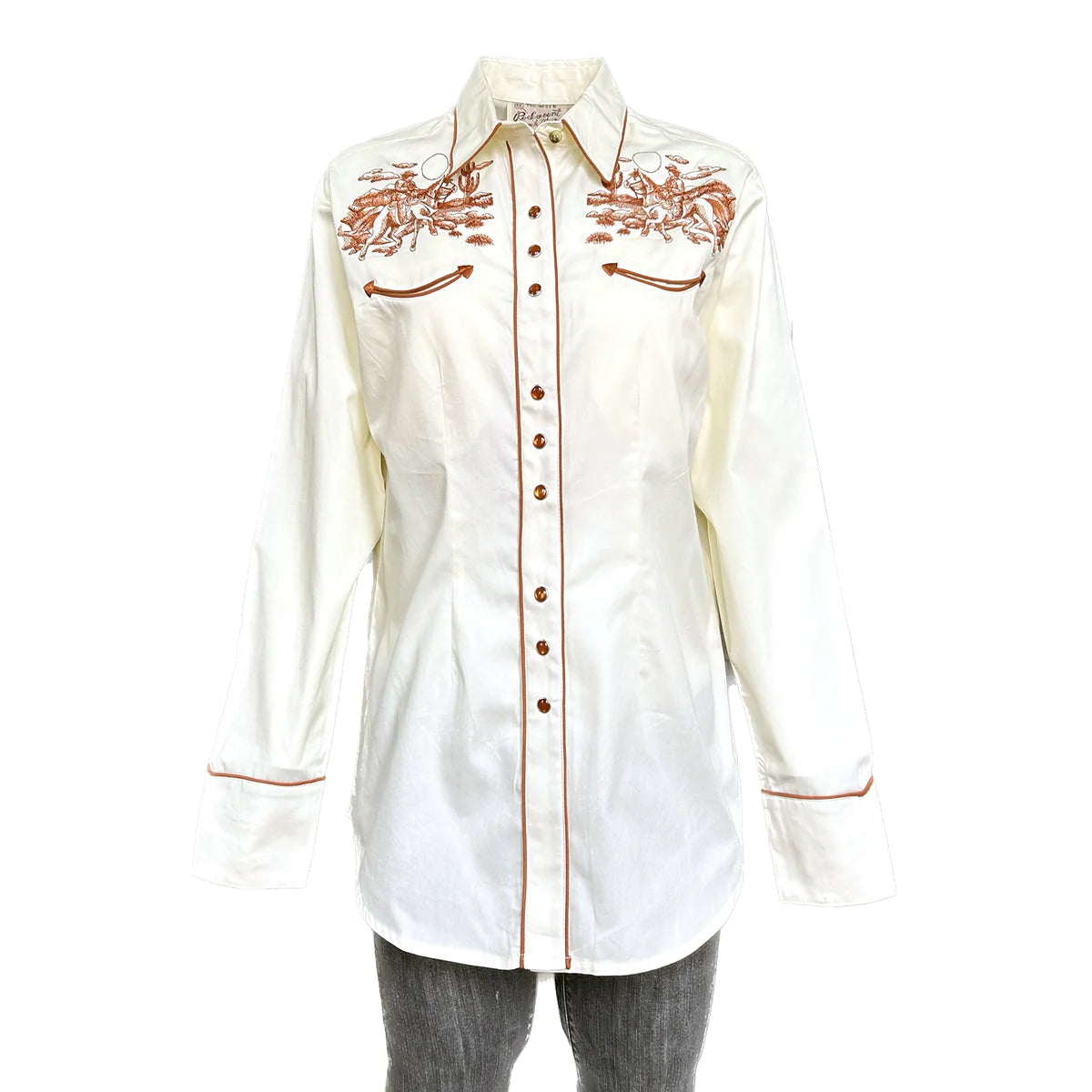 Women's Vintage Western Shirt Collection: Rockmount Vintage Rider-- Jersey Fabric Tulle Fabric Batik Fabric