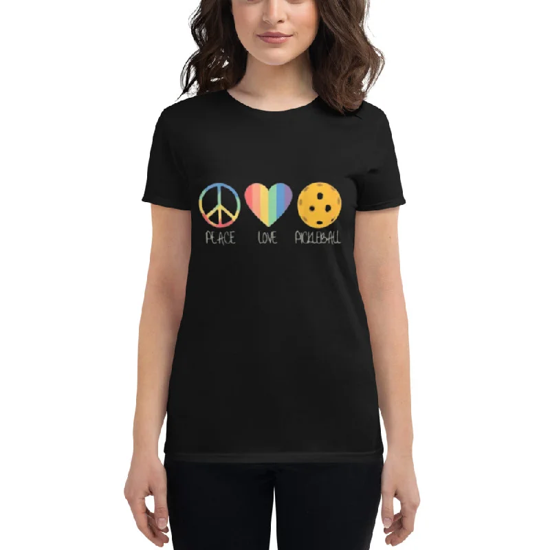 Peace Love Pickleball Shirt-- Seamless Knitted Crochet