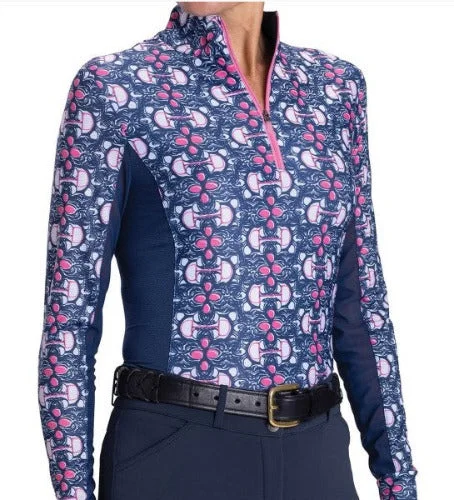 Romfh Printed Long Sleeve Sunshirt Top CLOSEOUT-- Zippered Buttoned Snapped