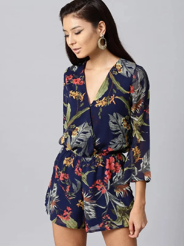 Women Printed Navy Jumpsuits & Sets Jumpsuit for work, Professional wear, Business casual, Stylish