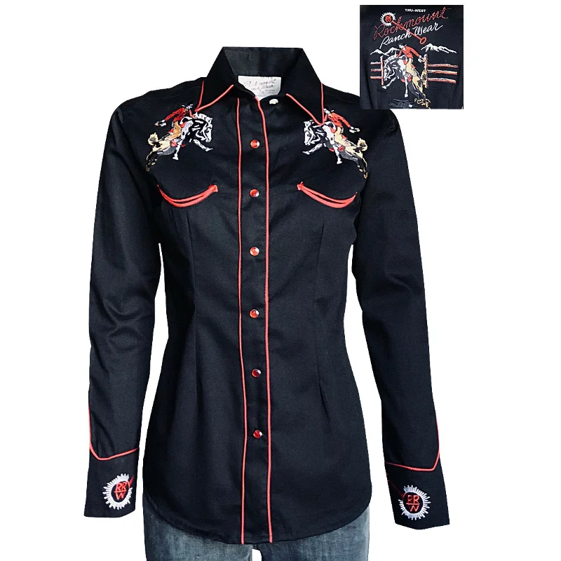 Women's Vintage Western Shirt Collection: Fancy Rockmount Bronc-- Chenille Blend Fleece Blend Nylon Blend