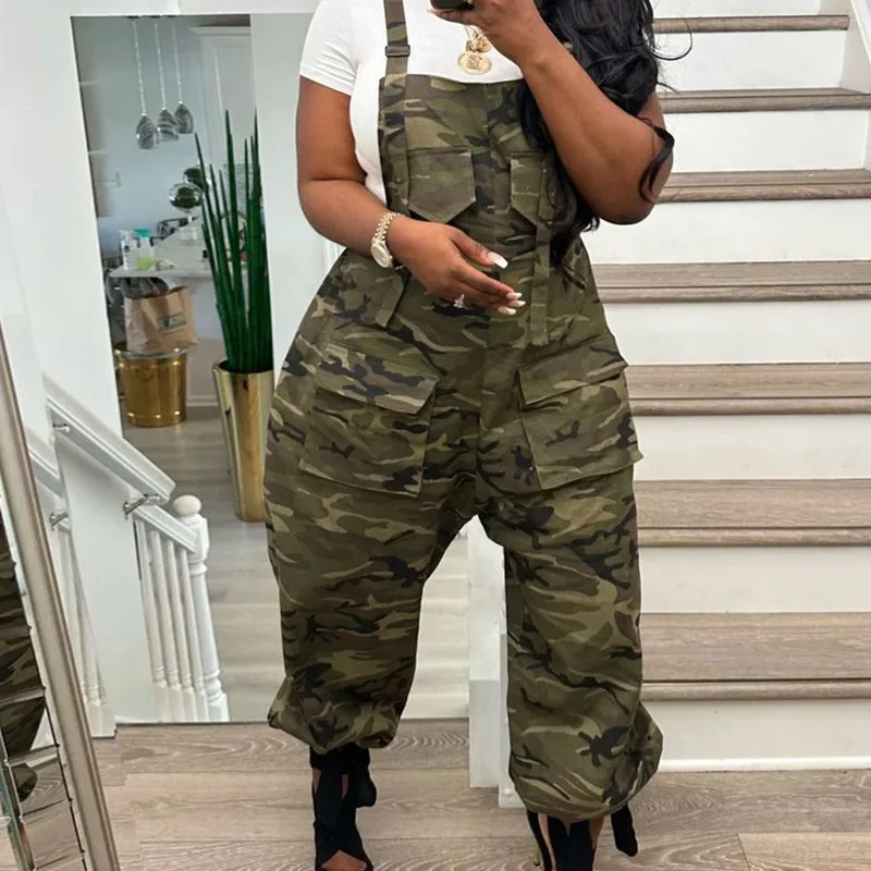 Loose Camouflage Overalls Jumpsuit (CL11882) Leather jumpsuit, Trendy, Chic, Street style
