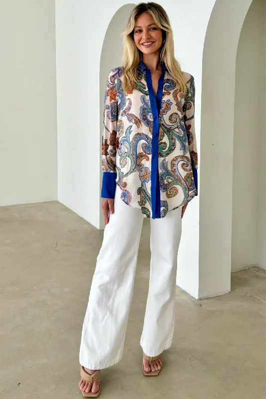 HARMONY COTTON SHIRT - BLUE PAISLEY