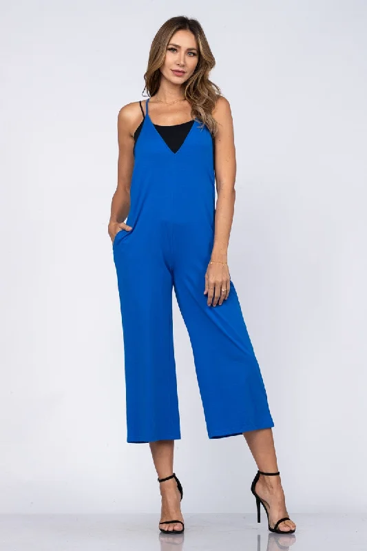 ROYAL BLUE SLEEVELESS KNIT JUMPSUIT JP1008 Floral maxi jumpsuit, Feminine, Elegant, Stylish