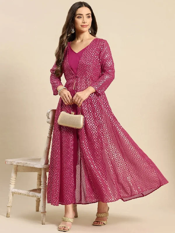 Women Solid Standard Magenta Jumpsuits & Sets Structured jumpsuit, Tailored, Elegant, Professional Women Solid Standard Magenta Jumpsuits & Sets Structured jumpsuit, Tailored, Elegant, Professional