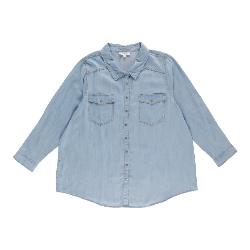 mySTYLE Women's Plus Denim Shirt