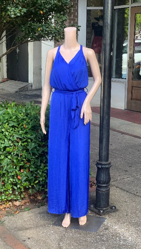 halter criss cross snap jumpsuit Sleeveless wide leg jumpsuit, Summer, Fashionable, Comfortable