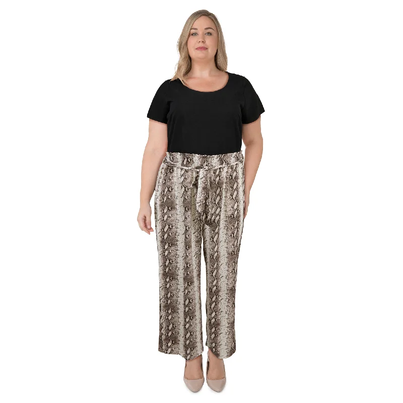 lily morgan Women's Plus City Chic Animal Jumpsuit Lightweight jumpsuit, Comfortable, Relaxed, Stylish