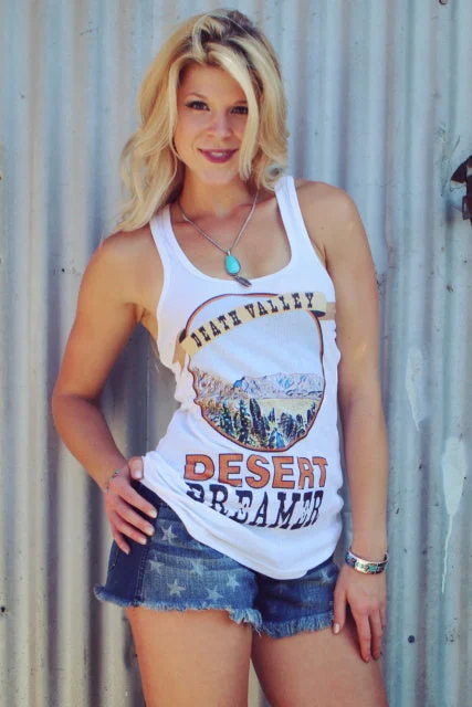 Original Cowgirl Clothing T-Shirts: Tank Desert Dreamer-- Striped Floral Plaid