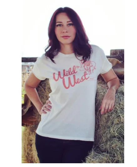 Original Cowgirl Clothing T-Shirts: Wild West Bucking Horse -- Basic T-Shirt Crew Neck Short Sleeve