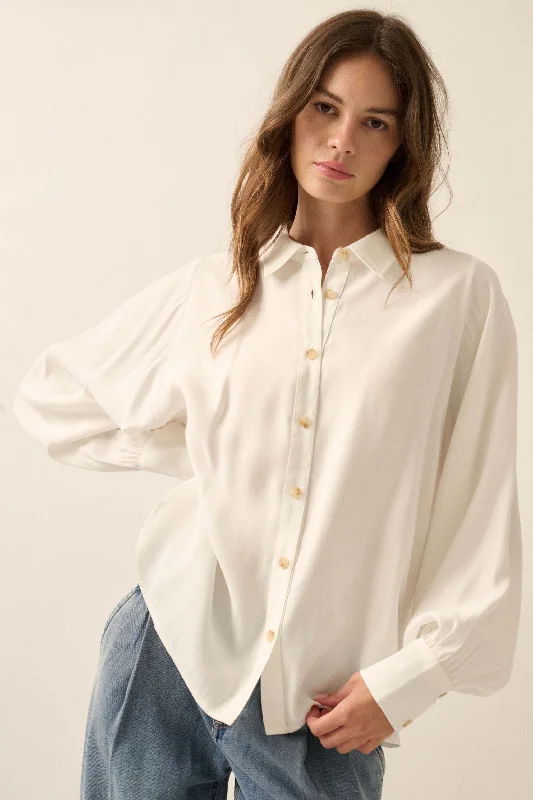 Take Charge Solid Loose-Fit Button-Up Shirt