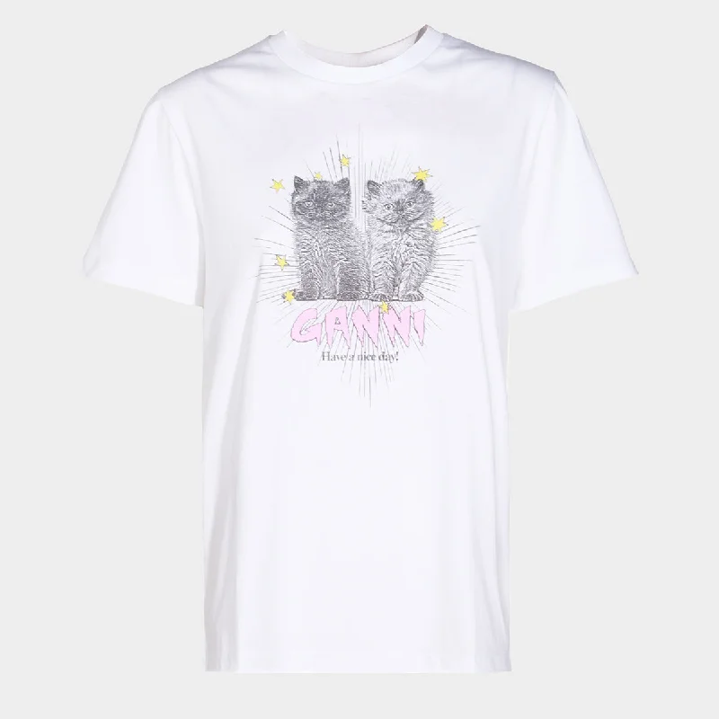 Ganni T-shirts And Polos White