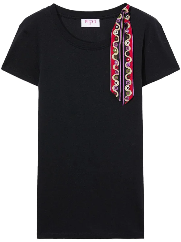 Pucci T-shirts And Polos Black-- Iron Safe Non-Iron Wrinkle Free