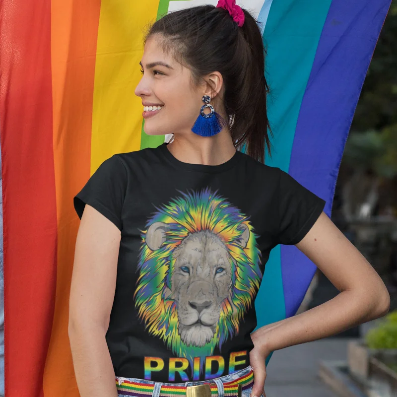 65 MCMLXV Unisex LGBTQ PRIDE Rainbow Lion Graphic T-Shirt-- Faux Fur Fabric Real Fur Fabric Shearling Fabric