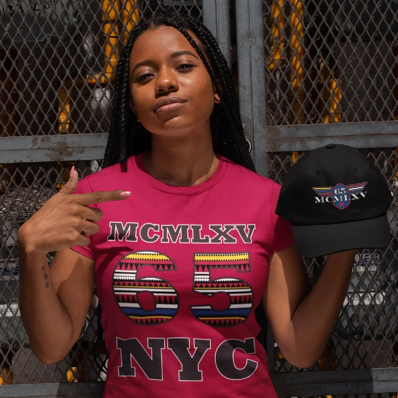 65 MCMLXV Women's NYC Inca Logo Graphic T-Shirt-- Chenille Fabric Brocade Fabric Lace Fabric