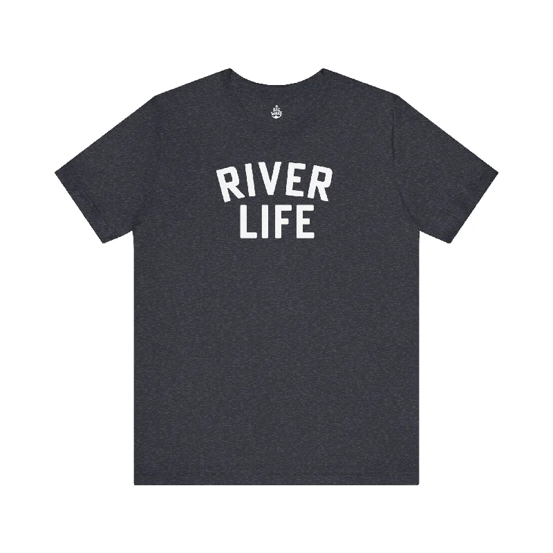 River Life T-shirt-- Collared T-Shirt Boat Neck A-Line