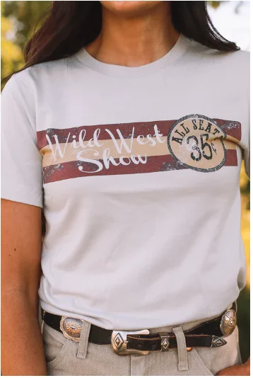Original Cowgirl Clothing T-Shirts: All Seats .35 Cents Wild West Show-- Zippered Front Buttoned Front Snap Front