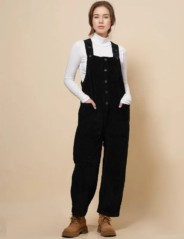 Ladies Pockets Corduroy Jumpsuit Strape Shoulder Overall SKJ4896 Boho inspired jumpsuit, Relaxed, Comfortable, Stylish