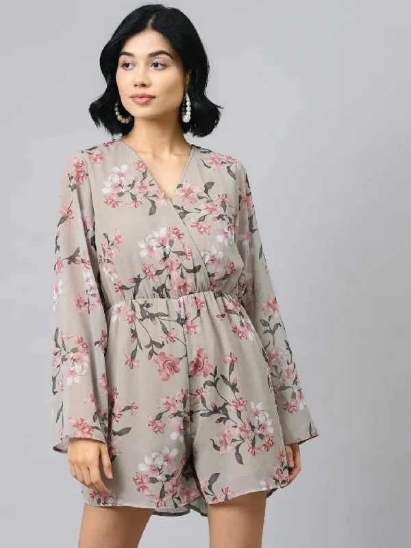 Women Printed Olive Jumpsuits & Sets Utility jumpsuit, Casual, Functional, Trendy