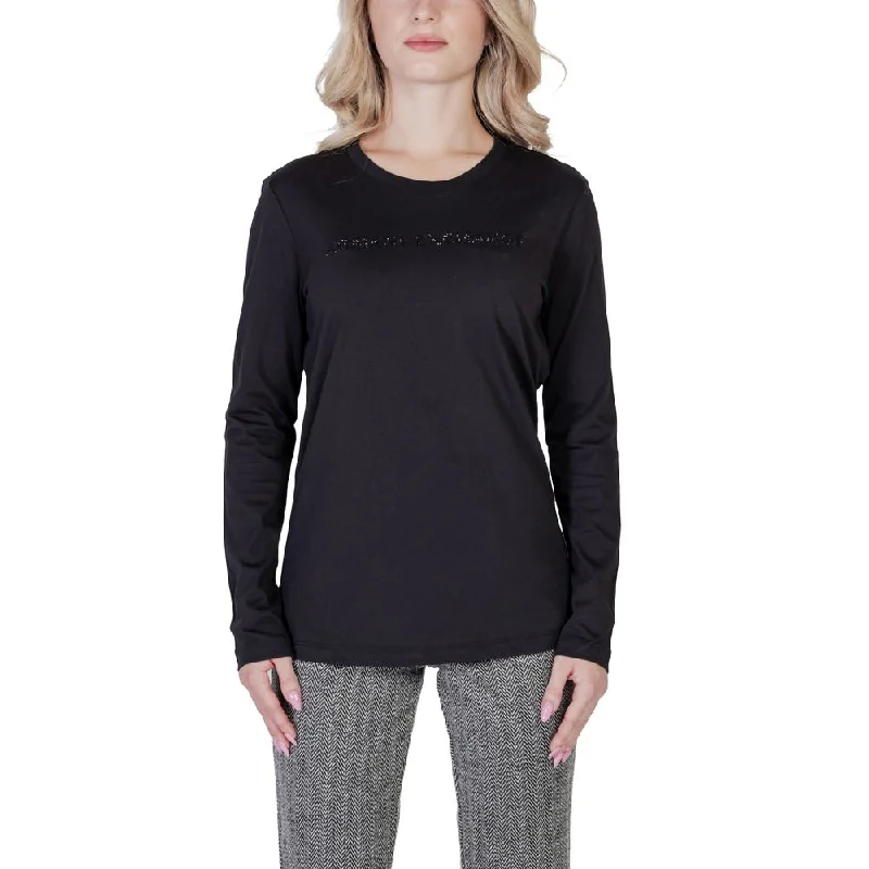 Black Cotton Tops & T-shirt-- Print Jacquard Patchwork
