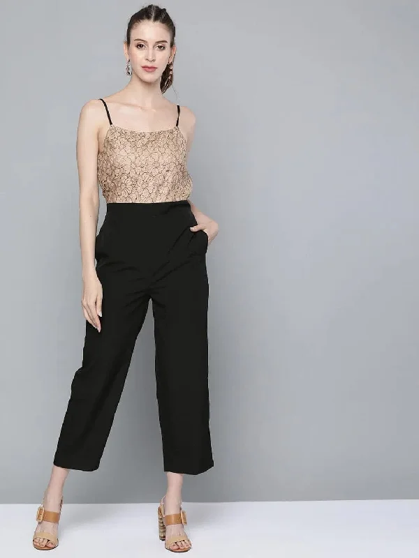 Women Solid Beige Jumpsuits & Sets Printed jumpsuit, Bold pattern, Casual, Fashionable Women Solid Beige Jumpsuits & Sets Printed jumpsuit, Bold pattern, Casual, Fashionable