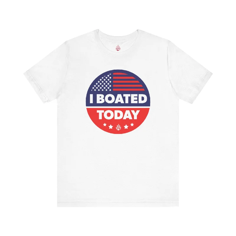 I Boated Today T-shirt-- Print Jacquard Patchwork