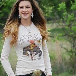 Original Cowgirl Clothing T-Shirts: Thermal Let'er Go-- Chenille Blend Fleece Blend Nylon Blend