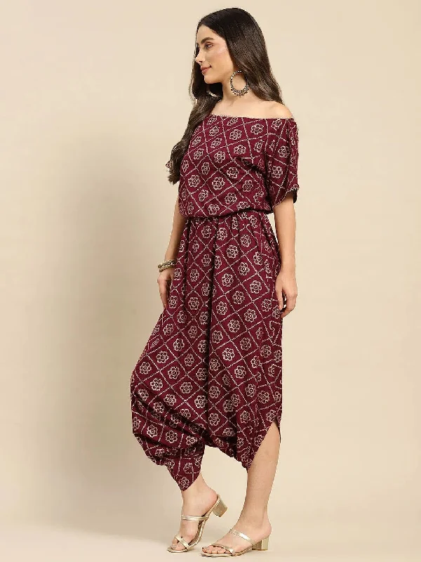 Women Solid Standard Wine Jumpsuits & Sets Elegant jumpsuit, Party wear, Chic, Comfortable