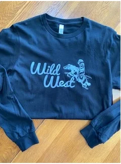 Original Cowgirl Clothing T-Shirts: Long Sleeve Wild West-- Striped Floral Plaid