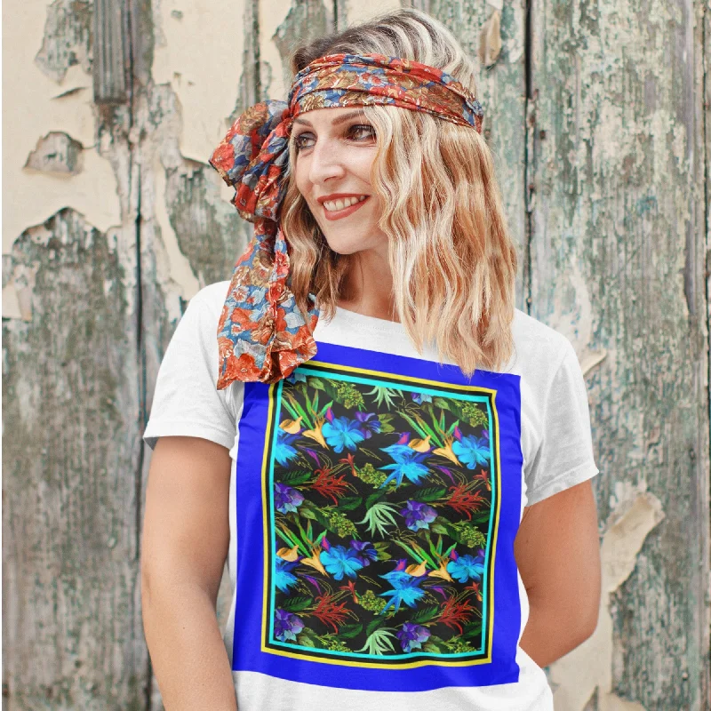 65 MCMLXV Women’s Exotic Tropical Premium Graphic T-Shirt-- Polka Dot Checkered Tartan