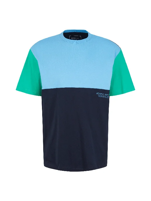 T-Shirt mit Colour Blocking-- Anti-Pilling Machine Wash Handmade
