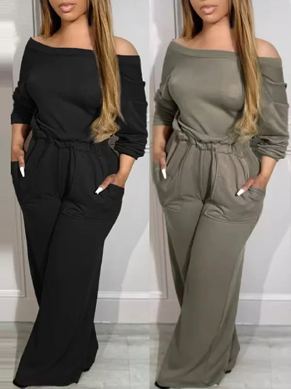 One-shoulder elastic waist strapless jumpsuit（CL12311） Printed floral jumpsuit, Summer, Relaxed fit, Comfortable