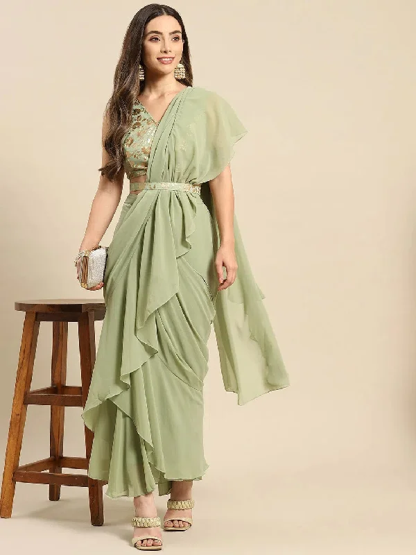 Women Solid Standard Pista Green Jumpsuits & Sets Jumpsuit with knot, Elegant, Chic, Comfortable Women Solid Standard Pista Green Jumpsuits & Sets Jumpsuit with knot, Elegant, Chic, Comfortable